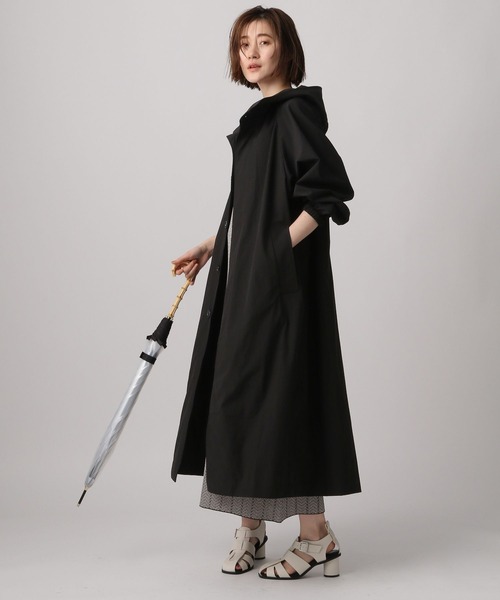 A part by(アパートバイ)の「撥水/雨天兼用 ハッスイロングブルゾン 282851(ブルゾン・レディース・ブラック/アイボリー・FREE)」の2枚目の写真