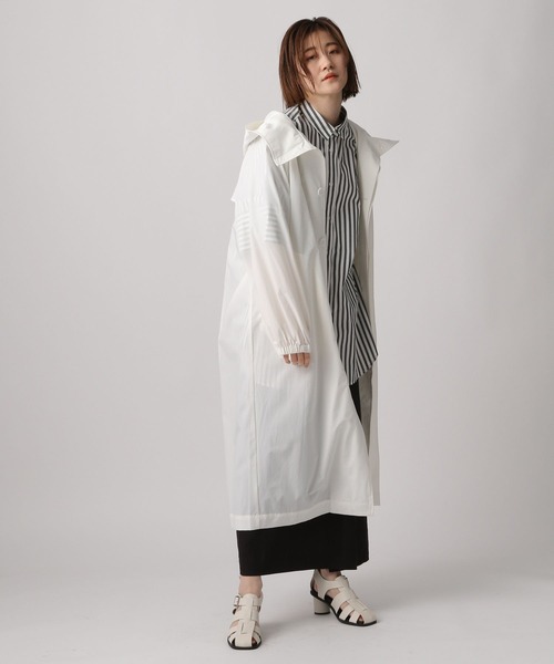 A part by(アパートバイ)の「撥水/雨天兼用 ハッスイロングブルゾン 282851(ブルゾン・レディース・ブラック/アイボリー・FREE)」の11枚目の写真