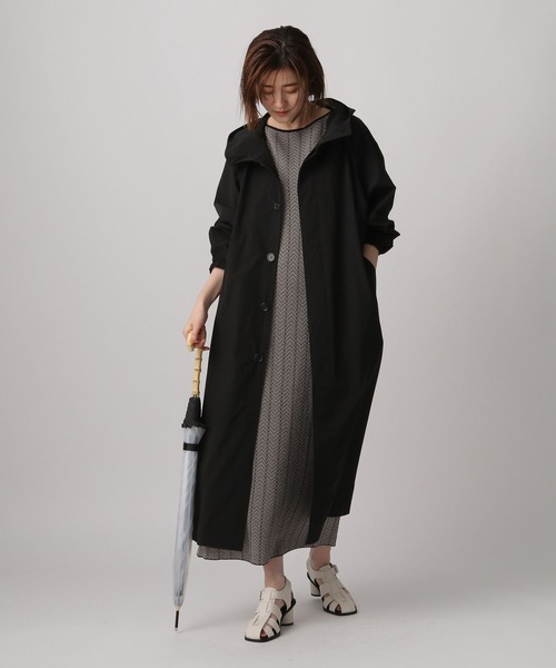 A part by(アパートバイ)の「撥水/雨天兼用 ハッスイロングブルゾン 282851(ブルゾン・レディース・ブラック/アイボリー・FREE)」の14枚目の写真