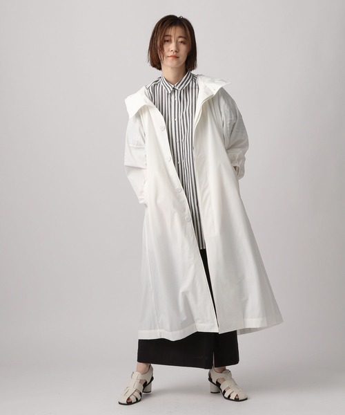 A part by(アパートバイ)の「撥水/雨天兼用 ハッスイロングブルゾン 282851(ブルゾン・レディース・ブラック/アイボリー・FREE)」の6枚目の写真