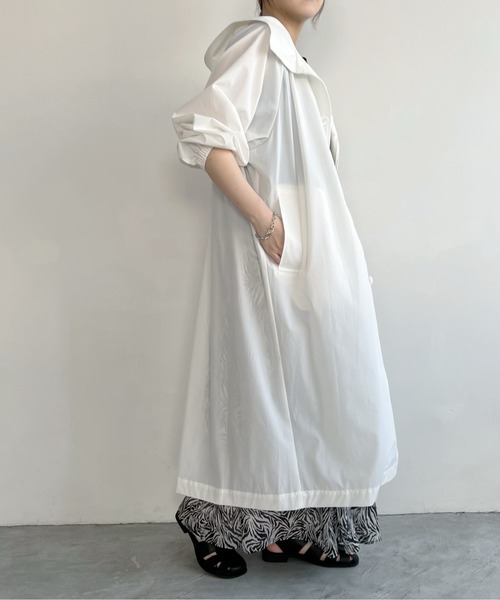 A part by(アパートバイ)の「撥水/雨天兼用 ハッスイロングブルゾン 282851(ブルゾン・レディース・ブラック/アイボリー・FREE)」の3枚目の写真