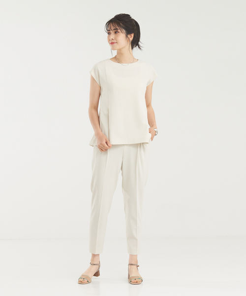 abahouse mavie（アバハウスマヴィ）の「【セットアップ】ストレッチノースリーブ&パンツセット（ワンピース・レディース・アイボリー/グレー系その他/ダークネイビー・36/38）」の13枚目の写真