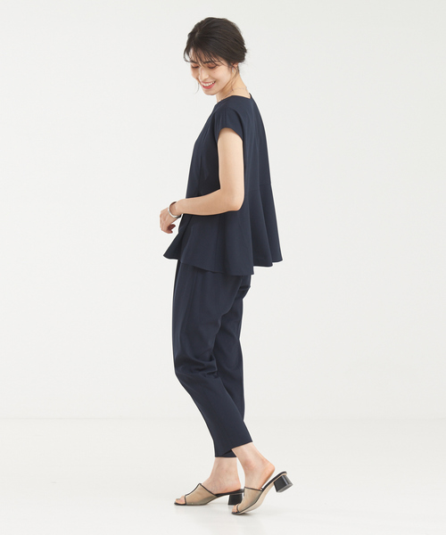 abahouse mavie（アバハウスマヴィ）の「【セットアップ】ストレッチノースリーブ&パンツセット（ワンピース・レディース・アイボリー/グレー系その他/ダークネイビー・36/38）」の14枚目の写真