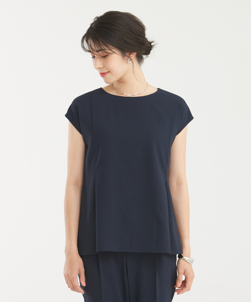 abahouse mavie（アバハウスマヴィ）の「【セットアップ】ストレッチノースリーブ&パンツセット（ワンピース・レディース・アイボリー/グレー系その他/ダークネイビー・36/38）」の7枚目の写真