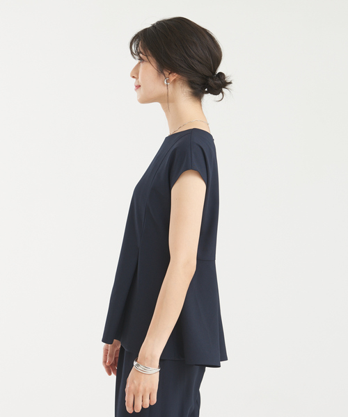 abahouse mavie（アバハウスマヴィ）の「【セットアップ】ストレッチノースリーブ&パンツセット（ワンピース・レディース・アイボリー/グレー系その他/ダークネイビー・36/38）」の4枚目の写真