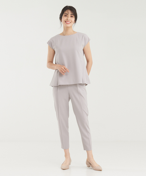 abahouse mavie（アバハウスマヴィ）の「【セットアップ】ストレッチノースリーブ&パンツセット（ワンピース・レディース・アイボリー/グレー系その他/ダークネイビー・36/38）」の9枚目の写真