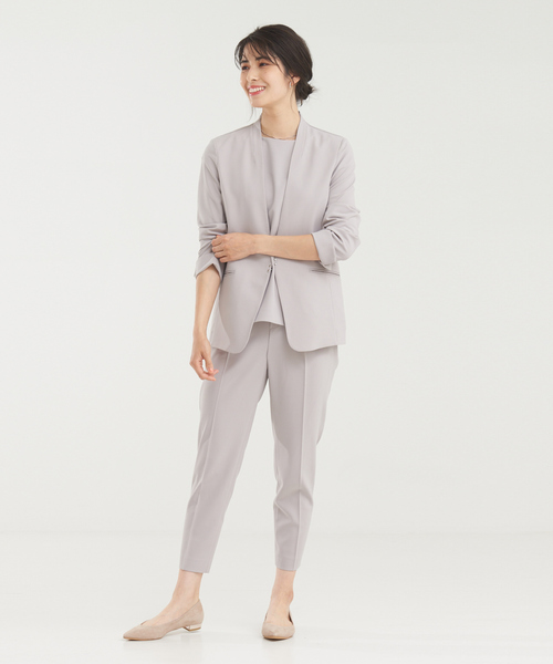 abahouse mavie（アバハウスマヴィ）の「【セットアップ】ストレッチノースリーブ&パンツセット（ワンピース・レディース・アイボリー/グレー系その他/ダークネイビー・36/38）」の6枚目の写真