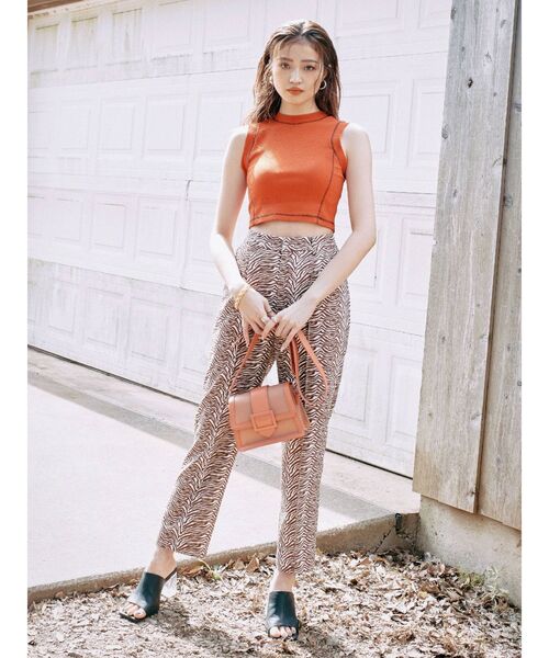 EVRIS（エヴリス）の「バイカラーステッチタンクトップ（Tシャツ/カットソー・レディース・ホワイト/ブラック/オレンジ・FREE）」の11枚目の写真