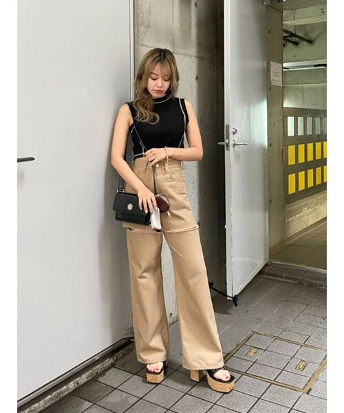 EVRIS（エヴリス）の「バイカラーステッチタンクトップ（Tシャツ/カットソー・レディース・ホワイト/ブラック/オレンジ・FREE）」の20枚目の写真