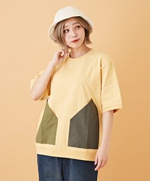 CUBE SUGAR（キューブシュガー）の「WEB限定カットソーリップストップ配色ポケットTシャツ（Tシャツ/カットソー）」