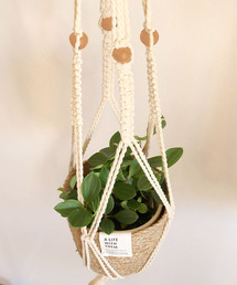 Creer（クレエ）の「クレエ Creer / マクラメ ハンギングポット クレイ L（フラワーベース）」