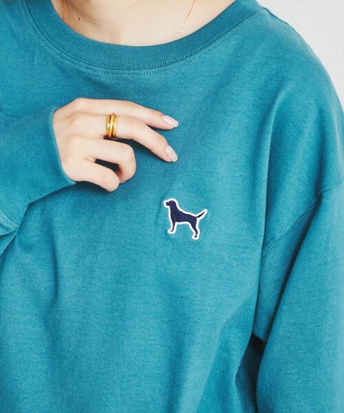 Labrador Retriever(ラブラドールリトリーバー)の「Labrador Retriever(ラブラドールレトリバー)別注ロングスリーブTシャツ(Tシャツ/カットソー・レディース・ホワイト/ターコイズブルー・M/L)」の9枚目の写真
