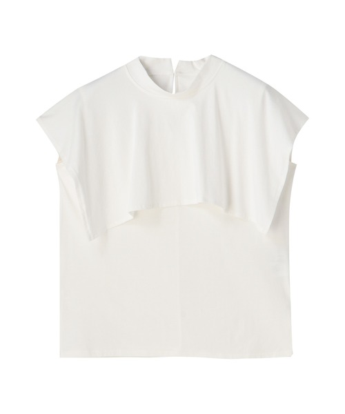 Settimissimo（セッティミッシモ）の「シルケット天竺ケープ風プルオーバー（Tシャツ/カットソー・レディース・ブラック/オフホワイト/オレンジ・M）」の10枚目の写真