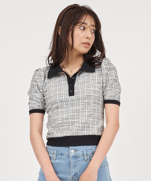 トゥルー ロイヤル レディース シャツ トップス Solid color shirts & blouses ロイヤルパーティー ROYAL PARTY ウォッシャブルオープンネック長袖