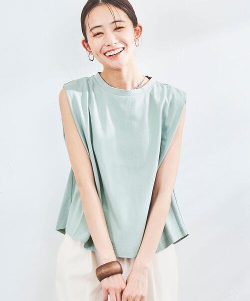 coen（コーエン）の「ショルダータックノースリーブ（タンクトップ・レディース・ベージュ/ブラック/ライトブルー/ホワイト・L/M）」の4枚目の写真