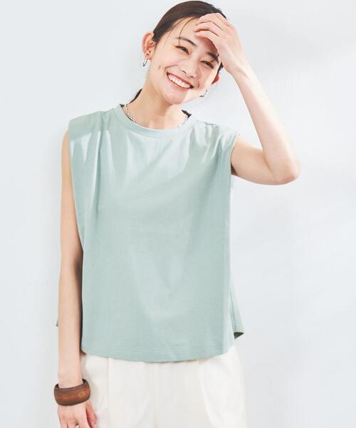 coen（コーエン）の「ショルダータックノースリーブ（タンクトップ・レディース・ベージュ/ブラック/ライトブルー/ホワイト・L/M）」の5枚目の写真