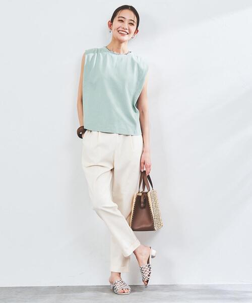 coen（コーエン）の「ショルダータックノースリーブ（タンクトップ・レディース・ベージュ/ブラック/ライトブルー/ホワイト・L/M）」の6枚目の写真