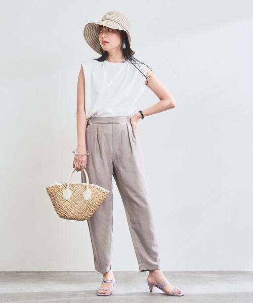 coen（コーエン）の「ショルダータックノースリーブ（タンクトップ・レディース・ベージュ/ブラック/ライトブルー/ホワイト・L/M）」の12枚目の写真