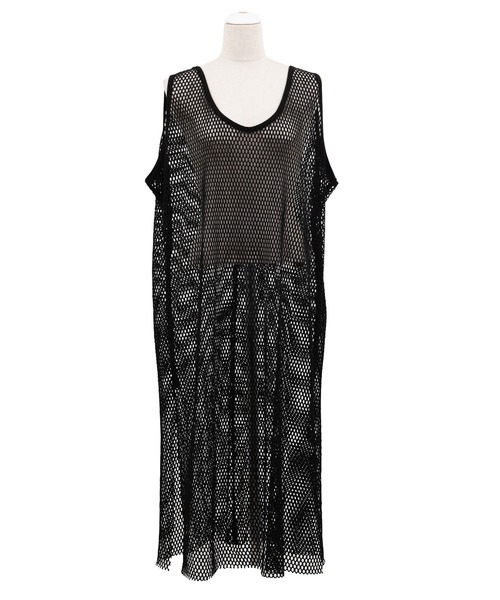 PUNYUS（プニュズ）の「2WAYメッシュスリットワンピース（ワンピース・レディース・ホワイト/パープル/ブラック/ライム/ベージュ・3/4/2/1）」の3枚目の写真