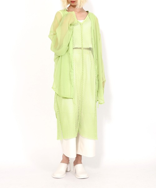 PUNYUS（プニュズ）の「2WAYメッシュスリットワンピース（ワンピース・レディース・ホワイト/パープル/ブラック/ライム/ベージュ・3/4/2/1）」の8枚目の写真