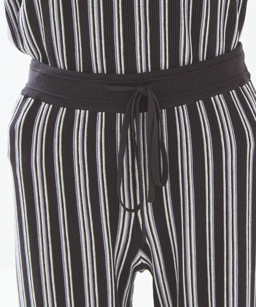 abahouse mavie（アバハウスマヴィ）の「ストライプニットパンツ（その他パンツ・レディース・ブラック/チャコールグレー/アイボリー・フリー）」の16枚目の写真