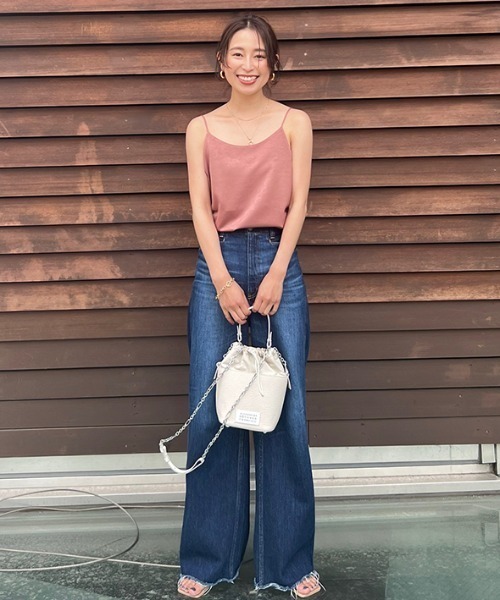 CREDONA（クレドナ）の「マットサテンキャミ（キャミソール・レディース・ブラック/ピンク/アイボリー・FREE）」の6枚目の写真