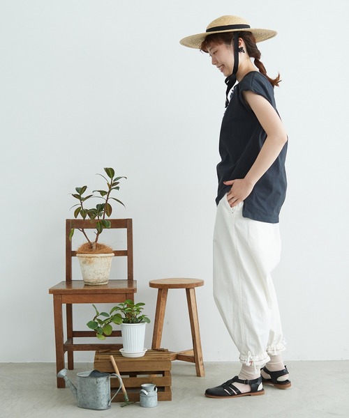 chambre de charme（シャンブルドゥシャーム）の「cdc UPサイクルフリルたたきつけ ノースリプルオーバー（Tシャツ/カットソー・レディース・ホワイト/サックスブルー/ネイビー・FREE）」の18枚目の写真