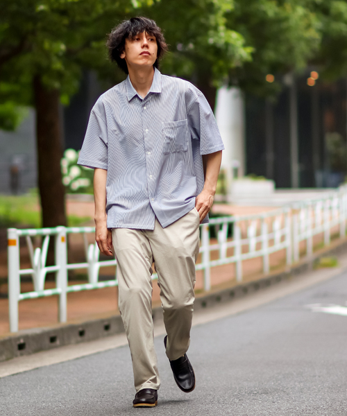 B.C STOCK(ベーセーストック)の「エステルサッカー 半袖シャツ(シャツ/ブラウス・メンズ・ホワイト/ベージュ/ネイビー・MEDIUM/LARGE)」の5枚目の写真