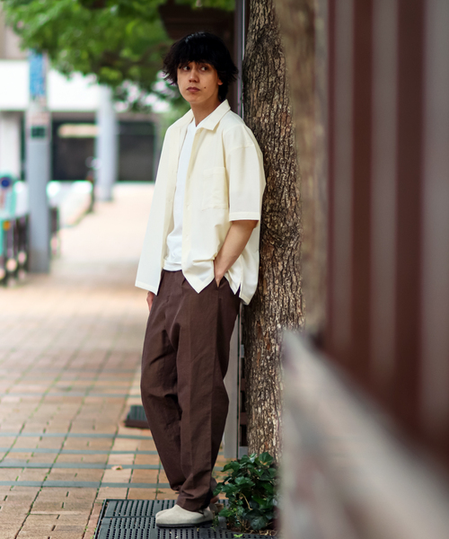 B.C STOCK(ベーセーストック)の「エステルサッカー 半袖シャツ(シャツ/ブラウス・メンズ・ホワイト/ベージュ/ネイビー・MEDIUM/LARGE)」の8枚目の写真
