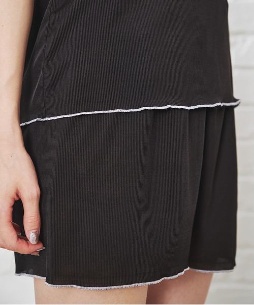 acro(アクロ)の「配色メローリラクシングルームウェア/AC1454(ルームウェア/パジャマ・レディース・ブラック/グリーン/グレー/ピンク/パープル/ホワイト/イエロー・フリ-)」の12枚目の写真