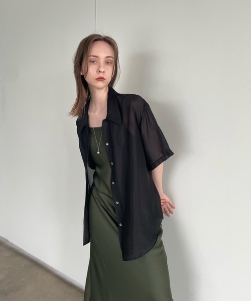 Didot.showroom（ディドット ショールーム）の「【DIDOT.】グローシアーシャツ（シャツ/ブラウス・レディース・ブラック/ミント/ブラウン・FREE）」の19枚目の写真