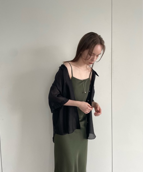 Didot.showroom（ディドット ショールーム）の「【DIDOT.】グローシアーシャツ（シャツ/ブラウス・レディース・ブラック/ミント/ブラウン・FREE）」の21枚目の写真