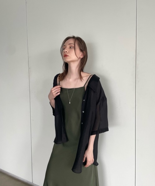Didot.showroom（ディドット ショールーム）の「【DIDOT.】グローシアーシャツ（シャツ/ブラウス・レディース・ブラック/ミント/ブラウン・FREE）」の16枚目の写真