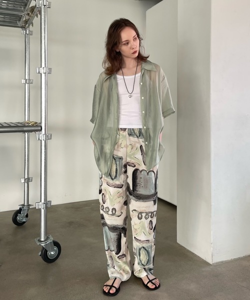 Didot.showroom（ディドット ショールーム）の「【DIDOT.】グローシアーシャツ（シャツ/ブラウス・レディース・ブラック/ミント/ブラウン・FREE）」の4枚目の写真