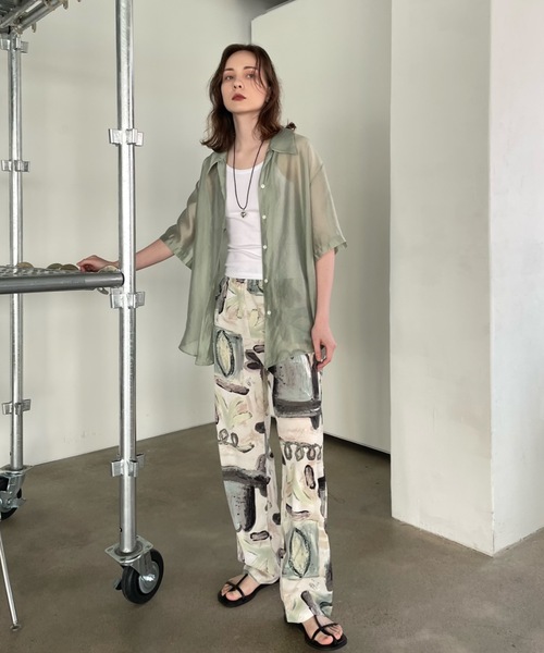 Didot.showroom（ディドット ショールーム）の「【DIDOT.】グローシアーシャツ（シャツ/ブラウス・レディース・ブラック/ミント/ブラウン・FREE）」の6枚目の写真