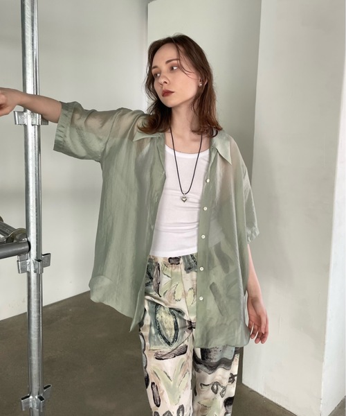 Didot.showroom（ディドット ショールーム）の「【DIDOT.】グローシアーシャツ（シャツ/ブラウス・レディース・ブラック/ミント/ブラウン・FREE）」の7枚目の写真