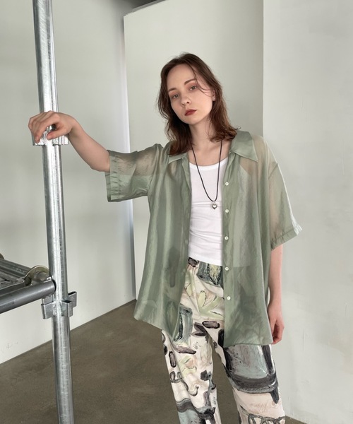 Didot.showroom（ディドット ショールーム）の「【DIDOT.】グローシアーシャツ（シャツ/ブラウス・レディース・ブラック/ミント/ブラウン・FREE）」の8枚目の写真