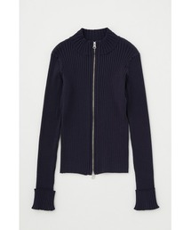 MOUSSY | STAND NECK ZIP UP RIB ニット(ニット/セーター)
