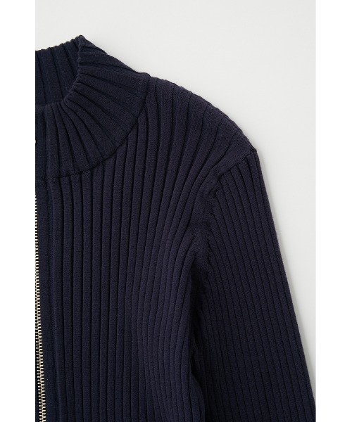MOUSSY（マウジー）の「STAND NECK ZIP UP RIB ニット（ニット/セーター・レディース・ライトイエロー/カーキ/ダークネイビー/アイボリー・FREE）」の12枚目の写真