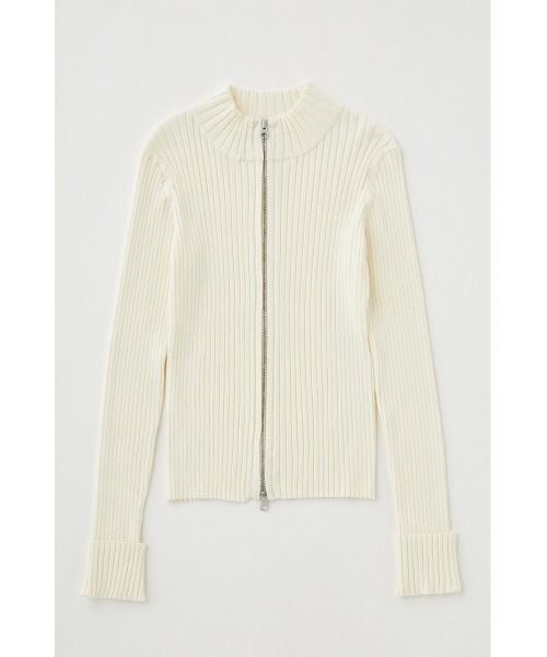 MOUSSY（マウジー）の「STAND NECK ZIP UP RIB ニット（ニット/セーター・レディース・ライトイエロー/カーキ/ダークネイビー/アイボリー・FREE）」の16枚目の写真