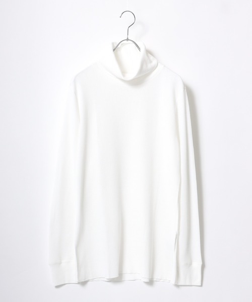 Healthknit（ヘルスニット）の「Healthknit（ヘルスニット）ベーシック ワッフルタートルネック長袖ロンT メンズ レディース ユニセックス/サーマル無地・ボーダー/1P（Tシャツ/カットソー・レディース・オフホワイト/ブラック/ブラック×ホワイト/レッド系その他/ネイビー×ホワイト/ブルー系その他/ブラウン系その他/グリーン系その他・M/L/XL）」の13枚目の写真