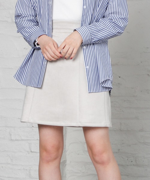 Honeys（ハニーズ）の「スエード台形スカート（スカート・レディース・グレー/アイボリー/ピンク・M/S/L）」の19枚目の写真