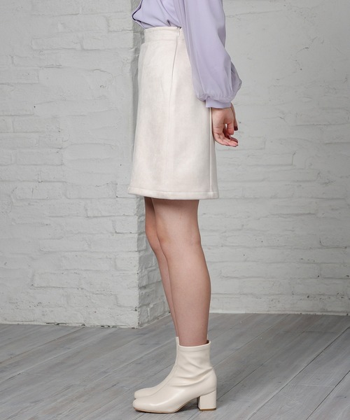 Honeys（ハニーズ）の「スエード台形スカート（スカート・レディース・グレー/アイボリー/ピンク・M/S/L）」の7枚目の写真