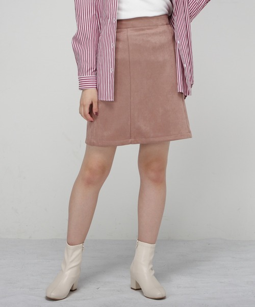 Honeys（ハニーズ）の「スエード台形スカート（スカート・レディース・グレー/アイボリー/ピンク・M/S/L）」の14枚目の写真
