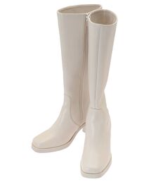 チャンキーヒールロングブーツ