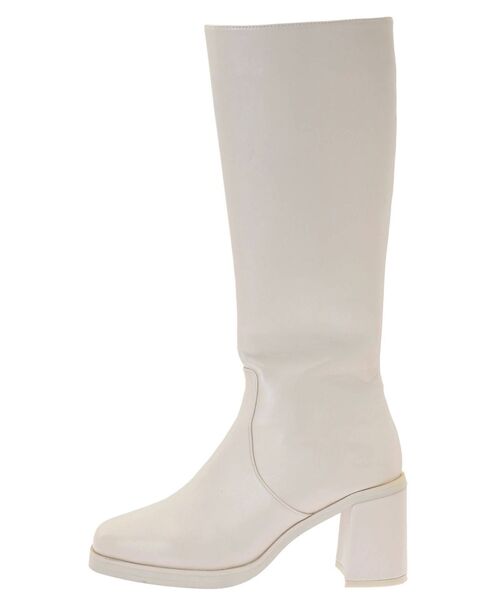 MERCURYDUO(マーキュリーデュオ)の「チャンキーヒールロングブーツ(ブーツ・レディース・ブラック/アイボリー・38/36)」の5枚目の写真