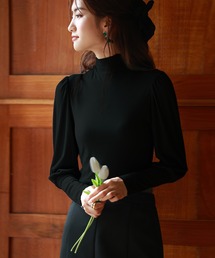 SAISON DE PAPILLON | バルーンスリーブプチハイネックカットソー(Tシャツ/カットソー)