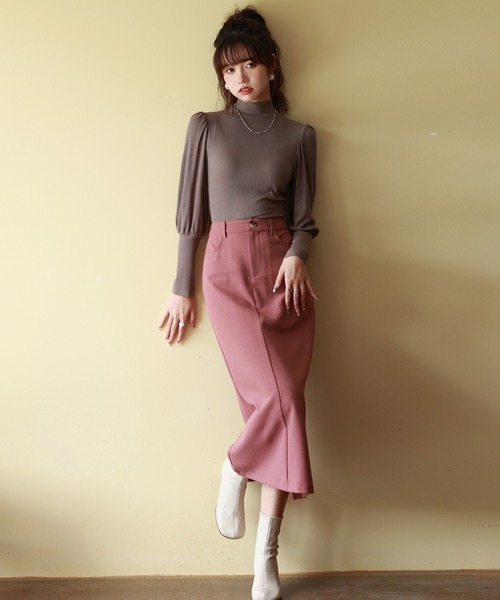 SAISON DE PAPILLON(セゾンドパピヨン)の「バルーンスリーブプチハイネックカットソー(Tシャツ/カットソー・レディース・ベージュ/ブラウン/チャコール/ブルーグレー/ブラック/ダークグリーン/モカ・S/M/L)」の20枚目の写真