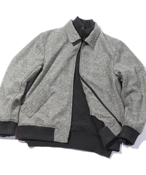 MEN'S BIGI（メンズビギ）の「スライバーボンディングジャケット（ブルゾン・メンズ・ライトグレー/ブラウン・01/02/03/04）」の2枚目の写真