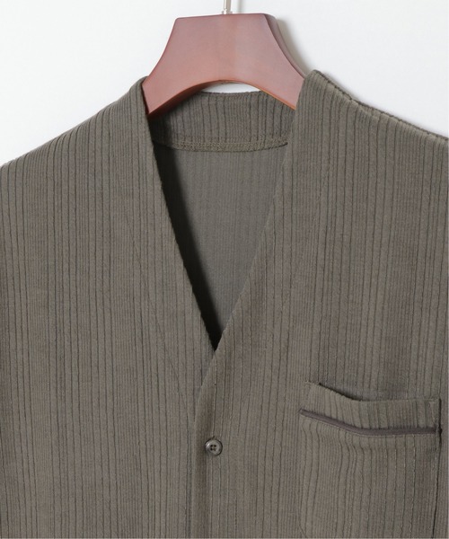 sleeping.com(スリーピングドットコム)の「オリジナルの香り付き素材 メンズ・ランダムストライプジャガードカットソー羽織(ルームウェア/パジャマ・メンズ・ブルー/オリーブ・フリ-)」の8枚目の写真